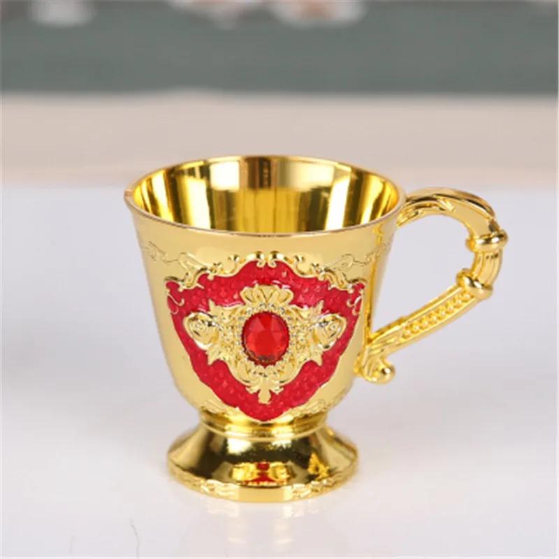 

Wine Glass Shot Metal Glass 20ml to 50ml Retro Creative Small Liquor Cup Gold European Style High Grade Dining Bar Barware Gifts