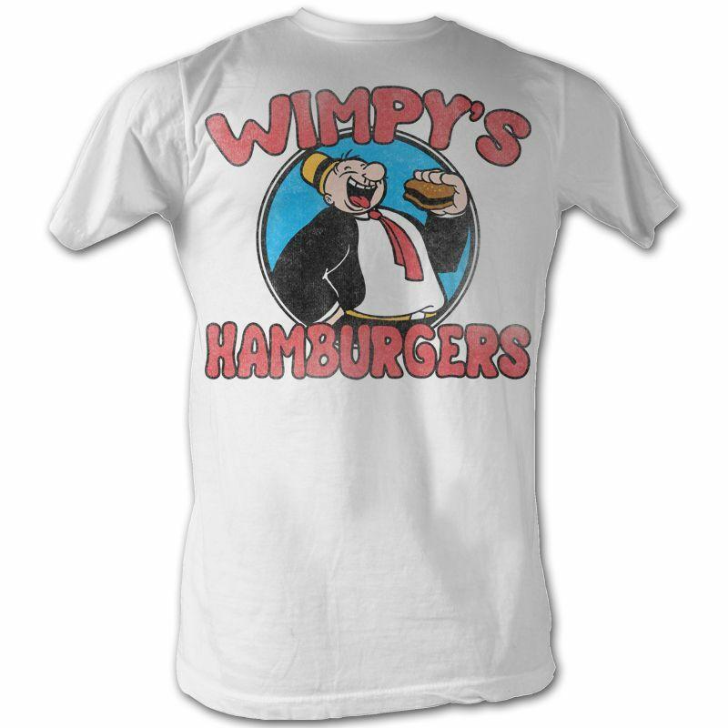 Popeye Wimpy's Burgers White Adult T-Shirt