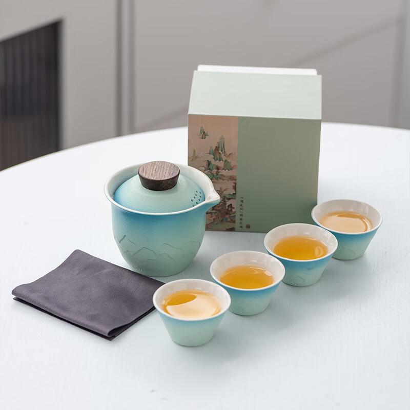 

Japanese Style Gradient Ceramic Travel Tea Set