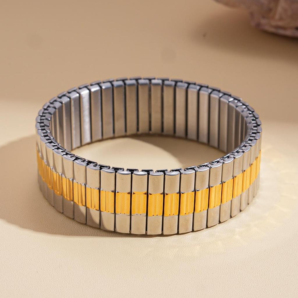 Stainless Steel Heart & Irregular Splicing Bracelet: Fashionable, Versatile, High-End Jewelry for Women