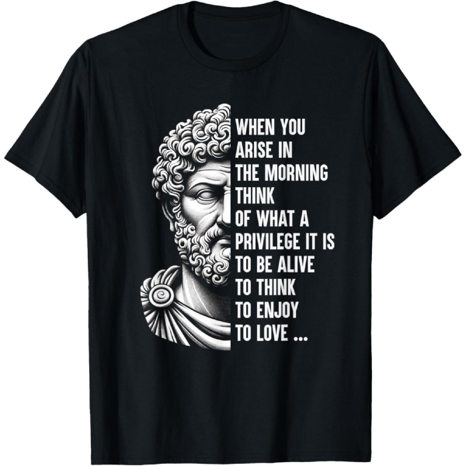 Рубашка стоика Марка Аврелия, футболка с мотивационной цитатой S