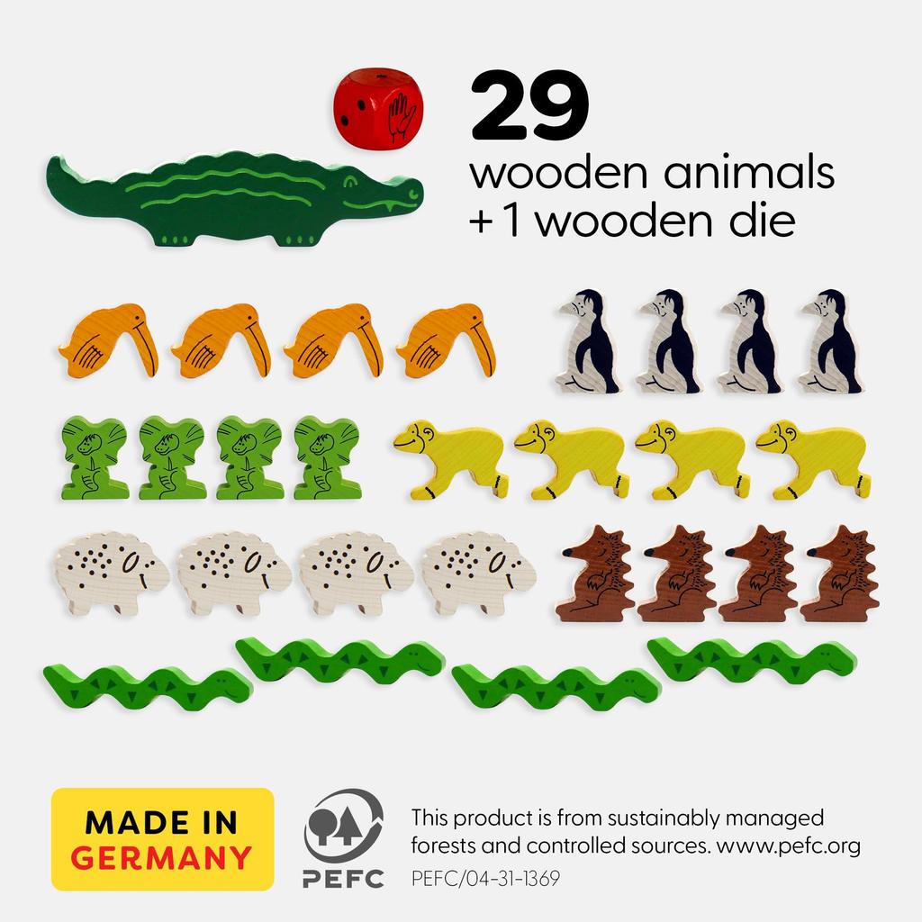 HABA GAME Crocodile Animal Stacking 3678 Ride? [Official Import]