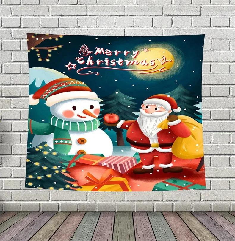 Christmas Theme Abstract Tapestry Living Room Sofa Home Decor Christmas Gift
