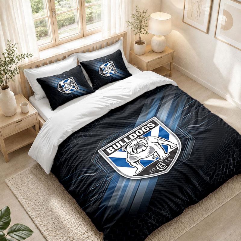 Bedding Set 1 Duvet Cover 2 Pillowcases Canterbury-Bankstown Bulldogs Print Bedroom Home Decoration