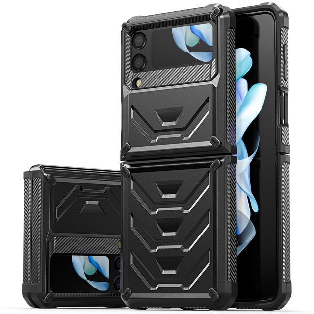 

Прочный чехол для телефона Samsung Galaxy Z Flip 4 3 5g 2022, противоударный и устойчивый к царапинам силиконовый чехол-бампер для Galaxy Z Flip 4 for Galaxy Z Flip 3 чёрный