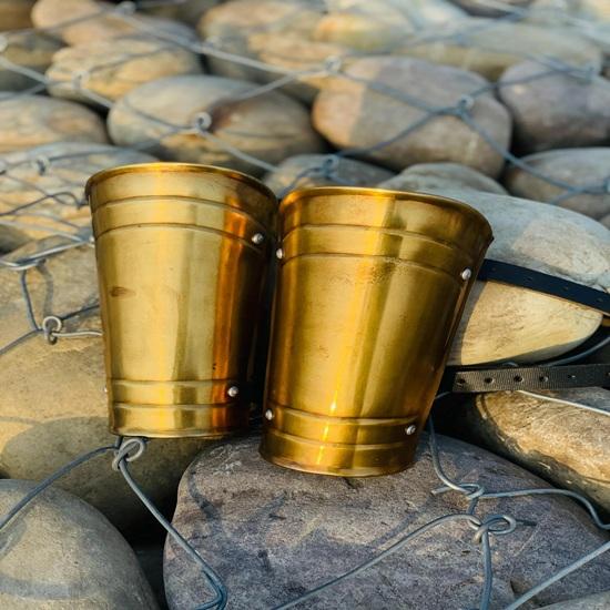 Golden Elbow Set Medieval Hand Protector Knight Eblow Set Cosplay Arm Set 18g Mild Steel Best Gift