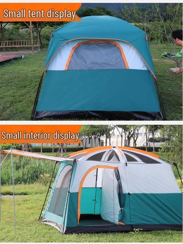 Double-Layer Outdoor Tent: Two Rooms & Living Area - Spacious, Portable, and Durable for Camping & Picnics