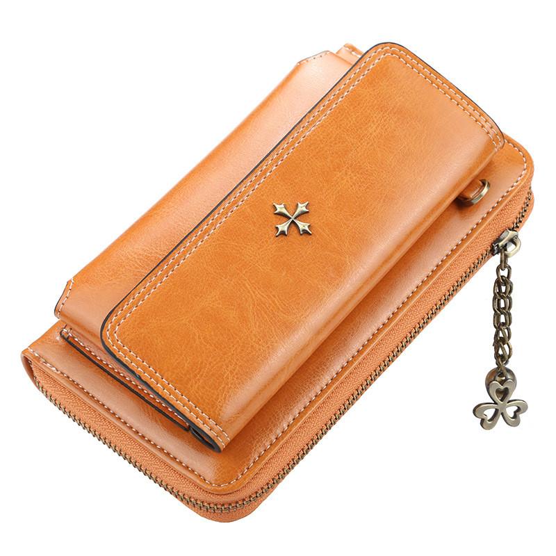 Pu Leather Ladies Shoulder Bag With Cross Decoration And Vintage Style
