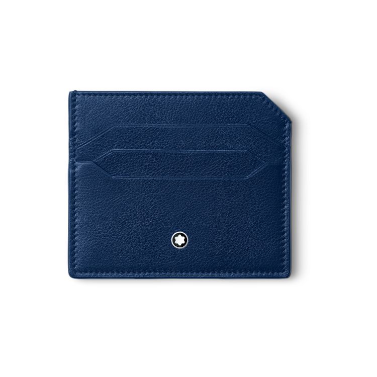 

Montblanc Meisterstück Solid Color Minimalist Logo Full Grain Calfskin Card Holder Men Card Holder Midnight-Blue 130060 Box(Basic Set+Box)