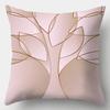 45x45 Simple Abstract Pink Line Leaf Printed Polyester Cushion Cover for Home Living Room Sofa Chair Decorative Pillowcase