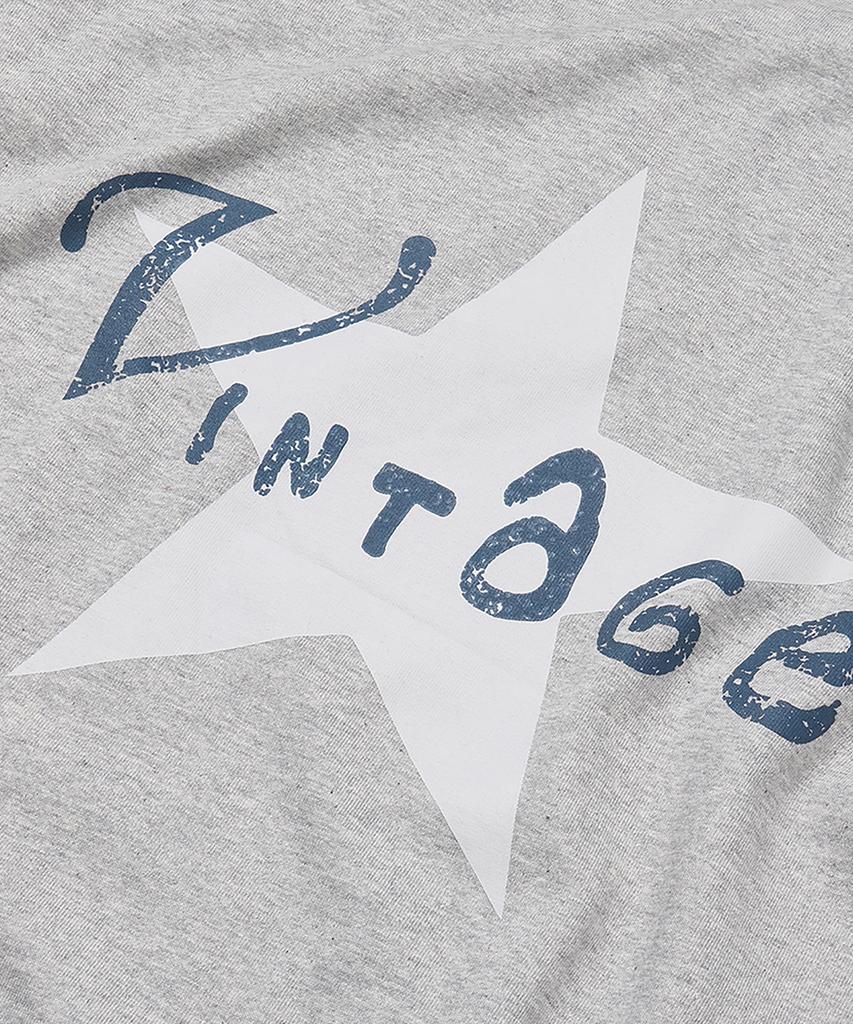 FREEMARIO 90S Vintage Star Raglan Long Sleeve [Charcoal]