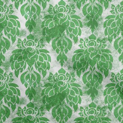 Cotton Flex Green Fabric Damask Fabric For Sewing Printed Craft Fabric By The Yard 40 Inch