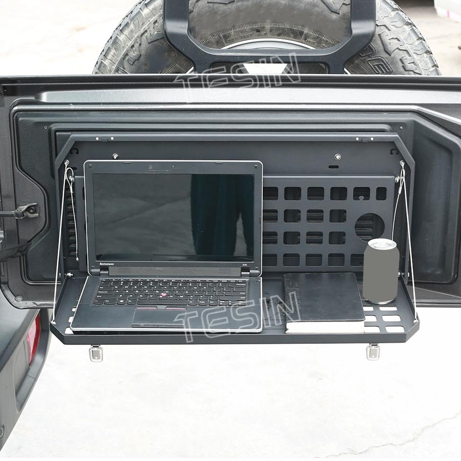 TESIN Car Tailgate Table Rear Door Foldable Shelf Cargo Luggage Storage Rack for Jeep Wrangler JK JL 2007-2022 2023 Accessories