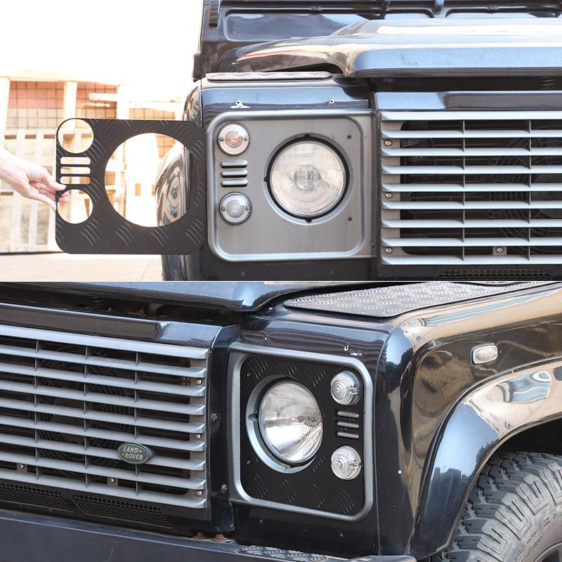 For Land Rover Defender 90 110 2004-2019 Aluminum Alloy Car Headlight Decorative Panel Cover Car Exterior Accessories