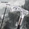 Silberner Harz Adler Gehstock Mode Dekorativer Stahlstock Gentleman Elegant Cosplay Stock Knauf Krummstab 93cm