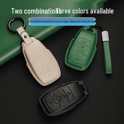 Housse de clé en cuir véritable pour Mercedes C260L, GLA, GLC300L, GLE, E300L, A200L et GLB