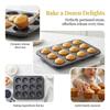 Stampo per Cupcake da 12 Tazze in Acciaio al Carbonio Teglia per Dolci Stampini per Crostatine Muffin Realizzazione Cupcakes