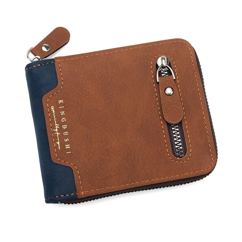 Large Capacity PU Leather Coin Purse Thin Card Holder Portable Men's Short Wallet  Travel