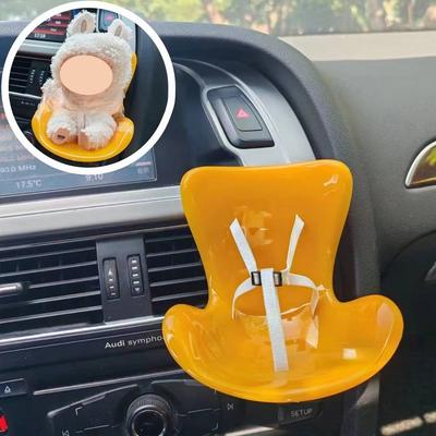 For Labubu Mini Plush Doll Safety Seat Car Air Outlet Mount Ornament Interior Decoration