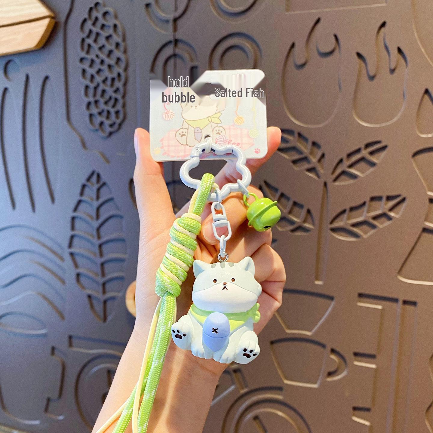 

Trendy Cat Hugging Series Keychain: Cute Resin Pendant & Bag Charm OPP Bag Packaging