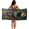 Gothic Butterfly Floral Beach Towel, Mystical Dark Cottagecore Wildflower Butterfly Moon Oversized Bath Swim Pool Towels for Bathroom Swimming Pool