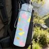 1PC Pastel Blob Color Block Seamless Print 750ml Color Plastic Sports Water Bottle Leakproof Flip Straw Lid Suitable for Sports Office Home Use