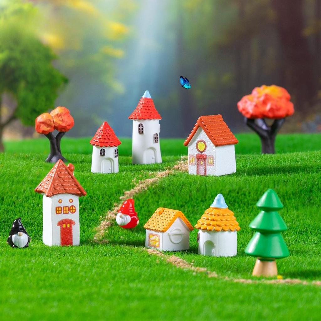 Small Decor Statues for DIY Miniature Landscape & Terrarium 9PCS