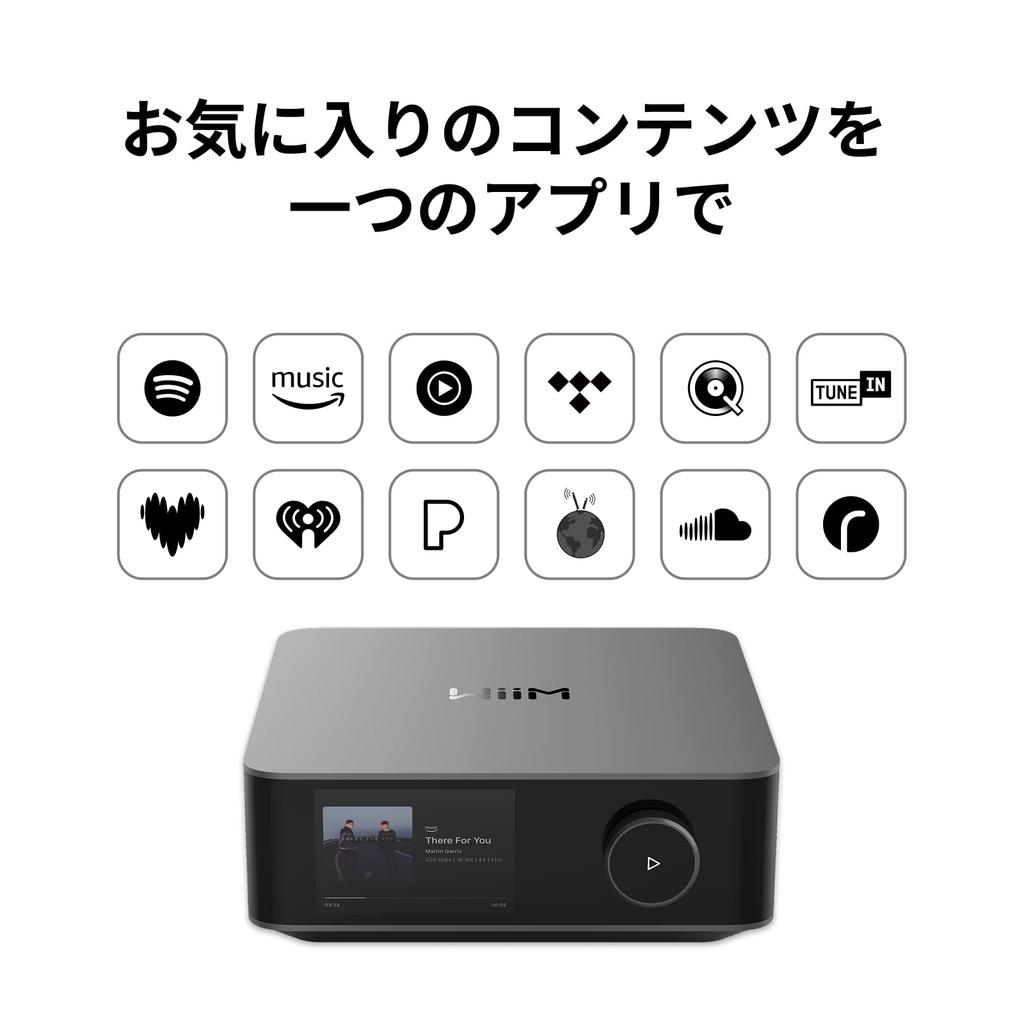 WiiM Amp Ultra with Two Voice Remotes 100W Streaming Amplifier with ESS ES9039Q2M DAC and TI TPA3255 Dual Amplifier RoomFit EQ Touchscreen HDMI and