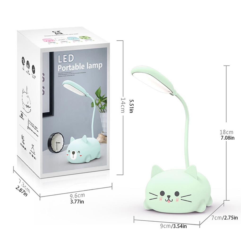 ABS Moderne LED-Tischleuchte mit USB-Ladeanschluss und Augenschutz Kleine Schreibtischlampe Kinder-Schreibtischlampe Niedliche Schreibtischlampe