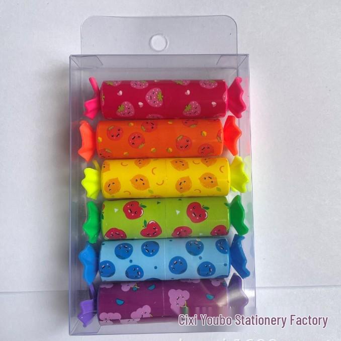 Strawberry Pattern Mini Fluorescent Highlighter Set Chisel Tip