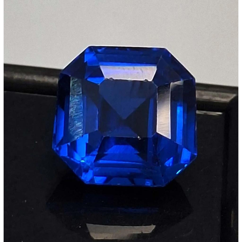 Asscher-Schliff Natürlicher Blauer Saphir 11-13 Karat Fabelhafter Zertifizierter Loser Edelstein