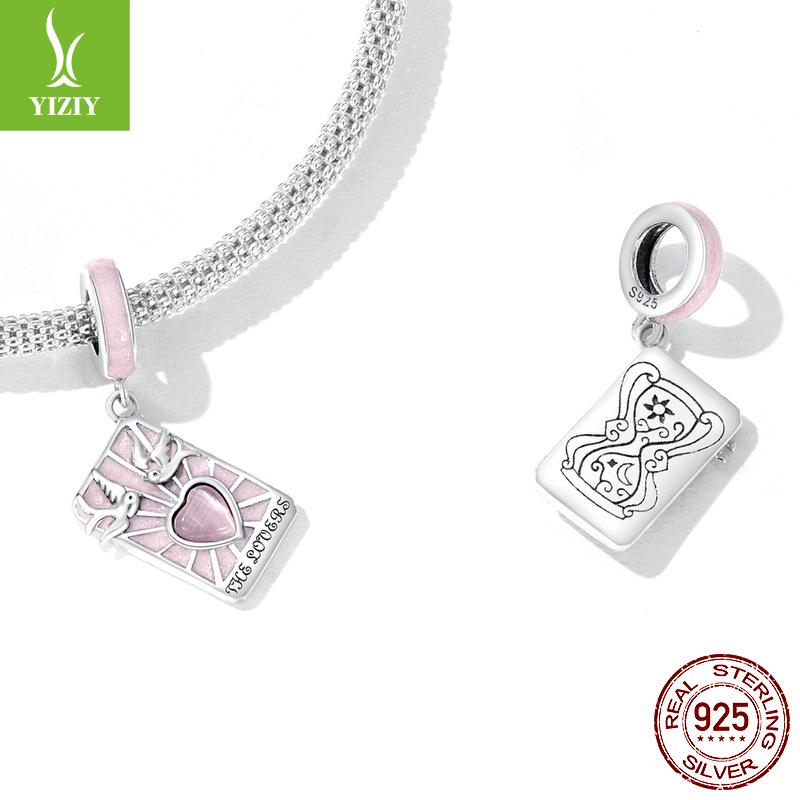 Yin Ziyun Handmade Pink Tarot Lover Pendant with Drip Glue Beads
