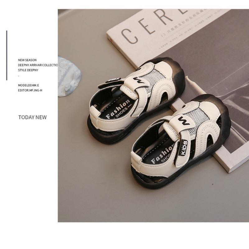 Toddler Baby Boy Closed Toe Anti Kick Non Slip Soft Sole Walking Sandals