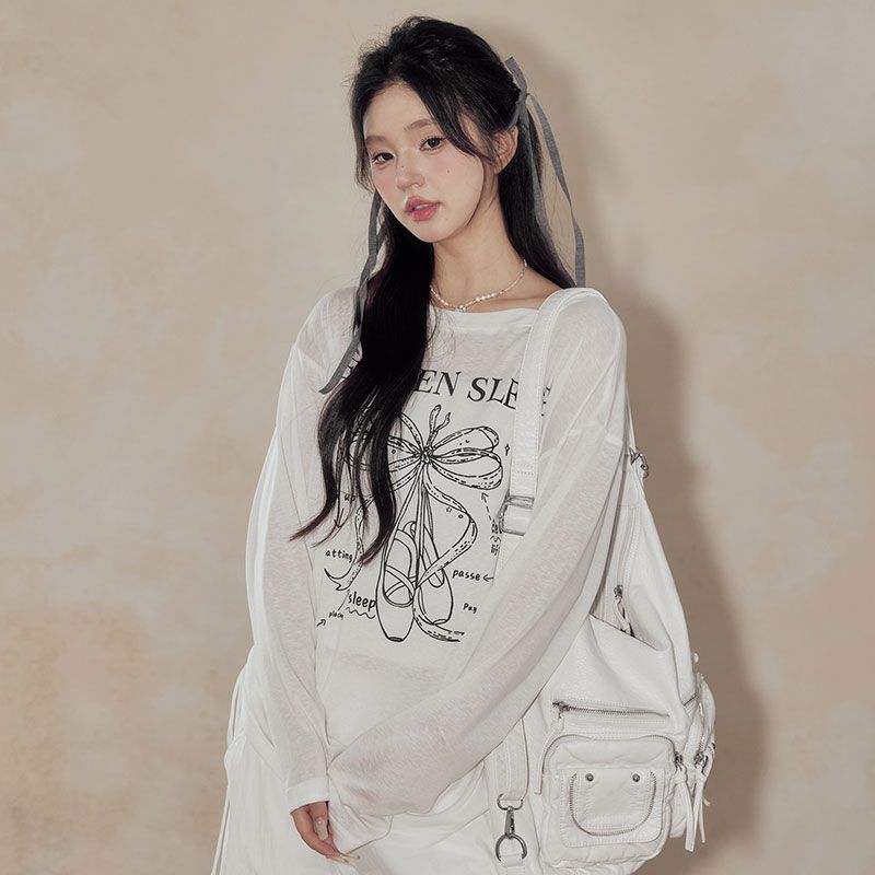 Summer New Pure Desire Style Spicy Girl Long Sleeve T-shirt Women's Thin Sunscreen Cover Shirt Slimming and slimming Unique Versatile Top