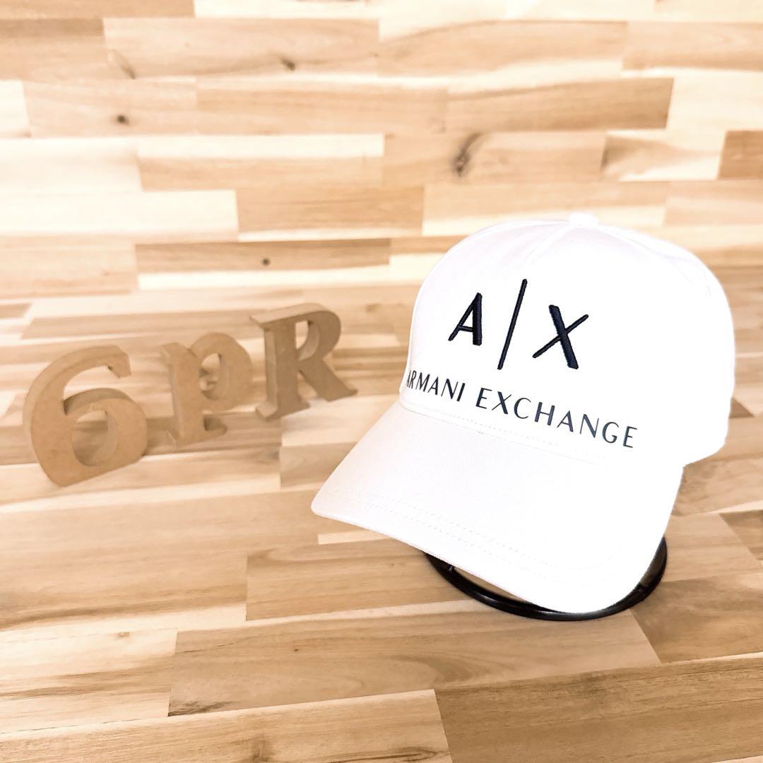 

[Б/У] Кепка Armani Exchange Белая кожаный регулятор AX Белый x Темно-синий
