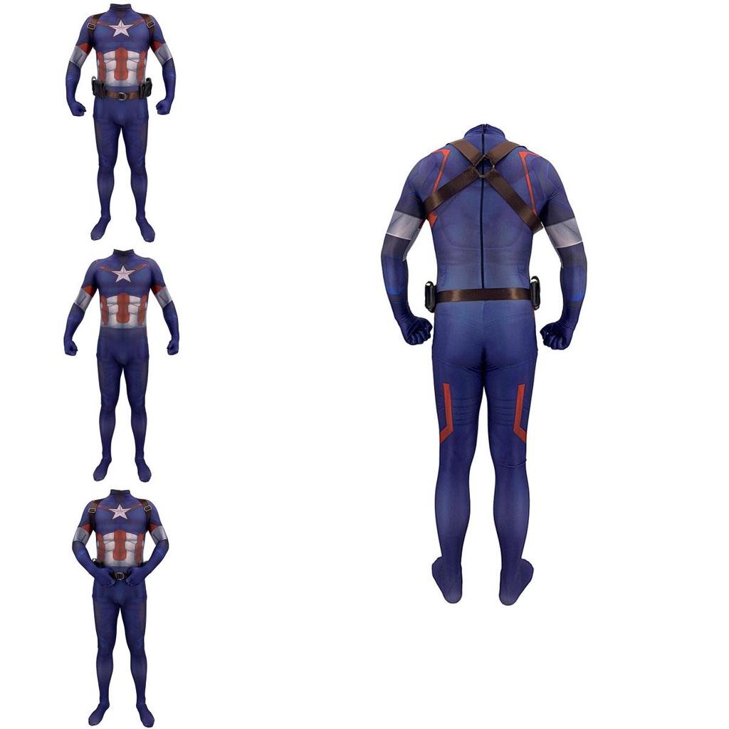 Och lättviktig Avengers Captain America Steve Rogers Zentai-kostym**