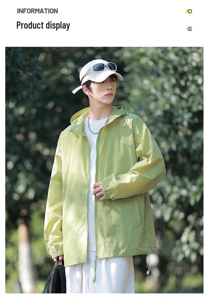 Men's Ice Silk Quick-Dry Sun Protection Jacket - Lightweight Outdoor Sports and Couple's Outfit Option.