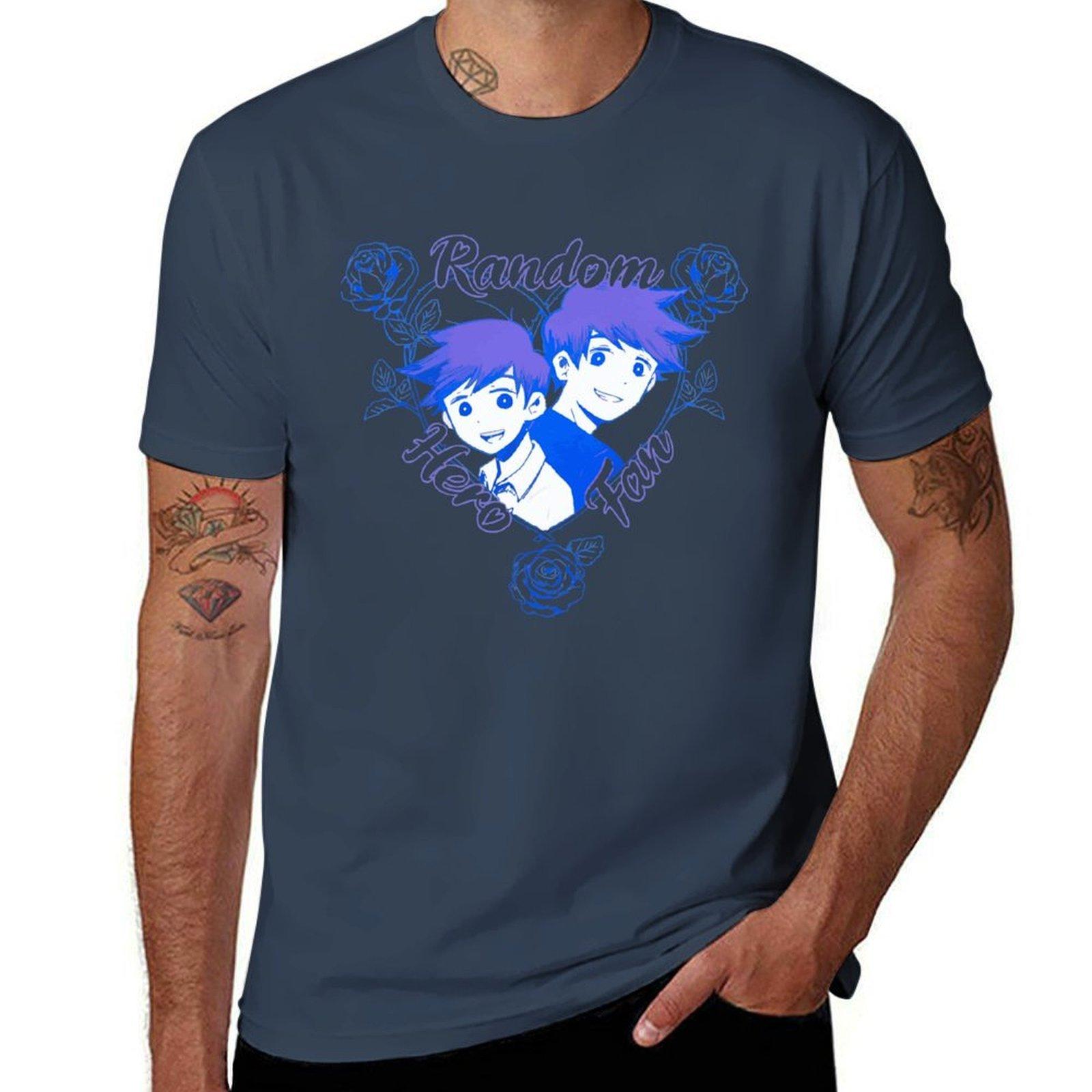 omori random hero fan TShirt Simple Casual Short Sleeve Tee S
