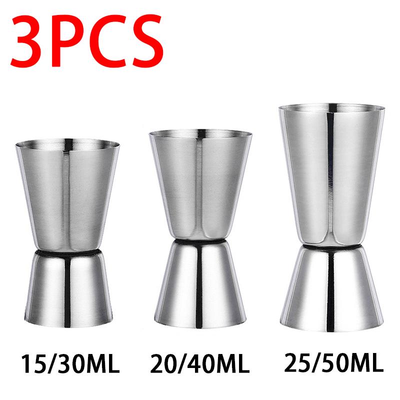 Stainless Steel Ounce Cocktail Whiskey Jigger Dual Shot Drink Alcohol Measure Cup Bar Gadgets Cocktails Accessories JBGJ02