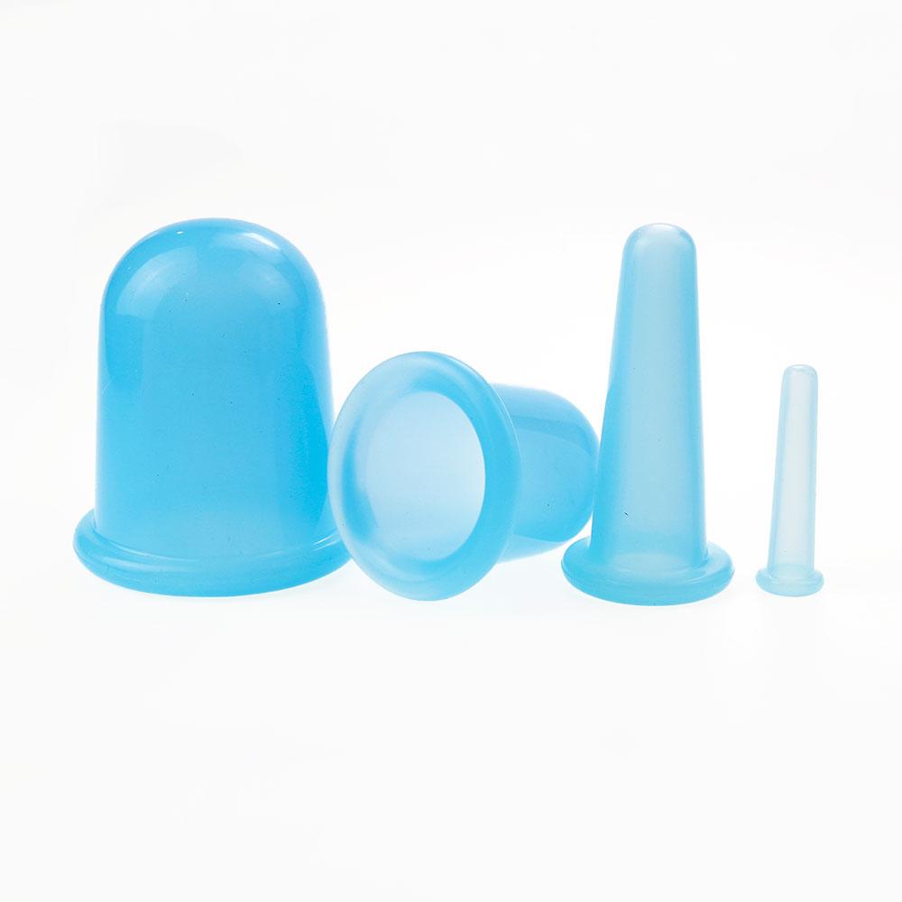4-teiliges Silikon-Vakuum-Schröpfset, Schröpfgläser, Dosen, Saugnapftherapie, Rücken- und Körperentgiftungsmassage, Anti-Cellulite
