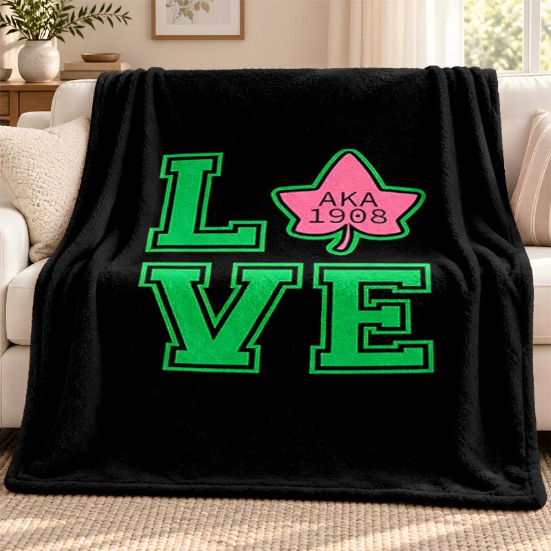 Alpha Kappa Alpha sorority blanket Flannel Blanket Soft Cozy Plush Throw for Sofa Bed Lightweight Home Decoration Outdoor camping