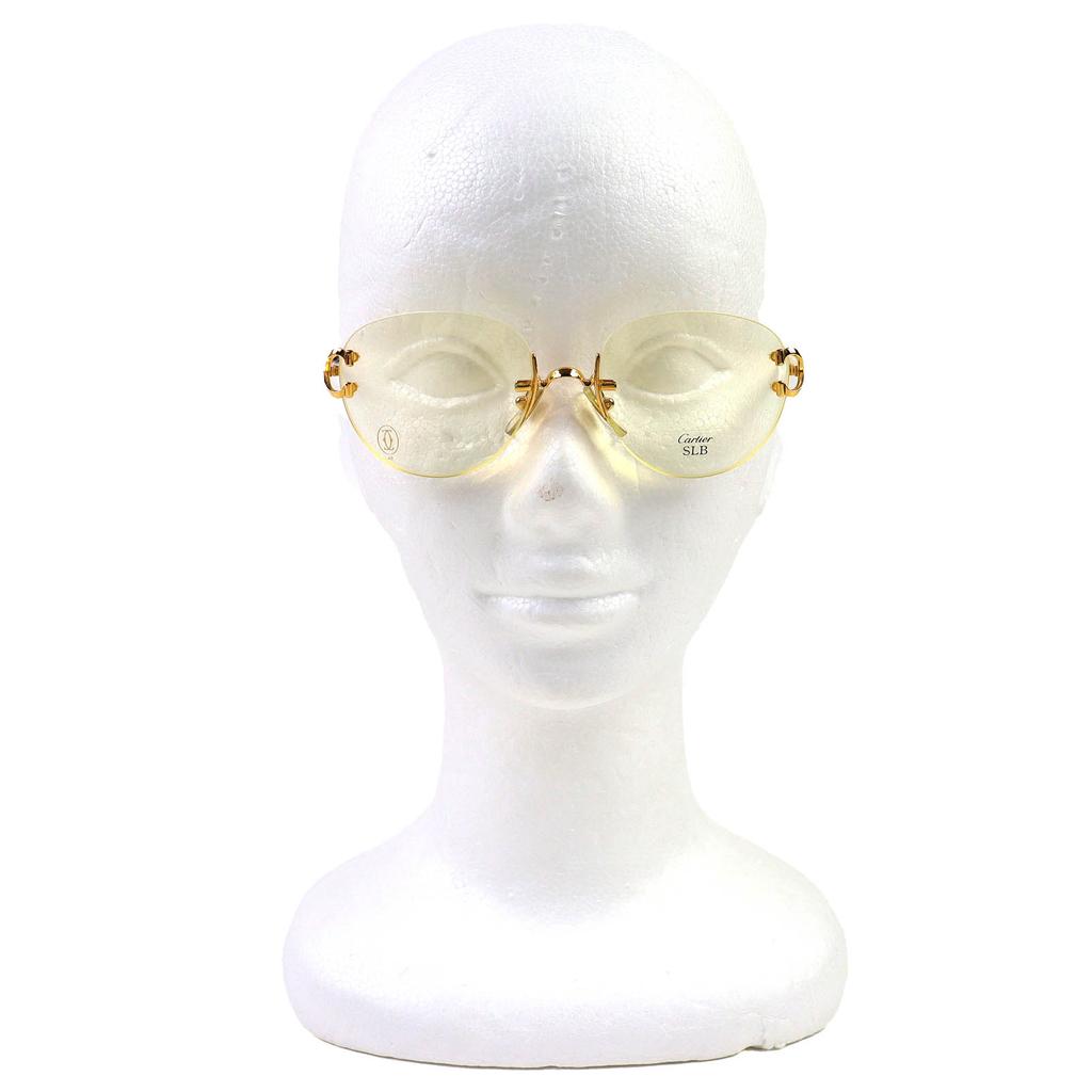 Excellent Cartier Glasses Two Point Rimless Gold bordeaux mens Used