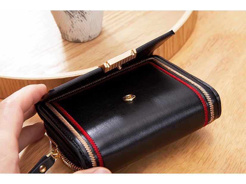 2025 Embroidered Accordion Card Holder Zipper Wallet for Women