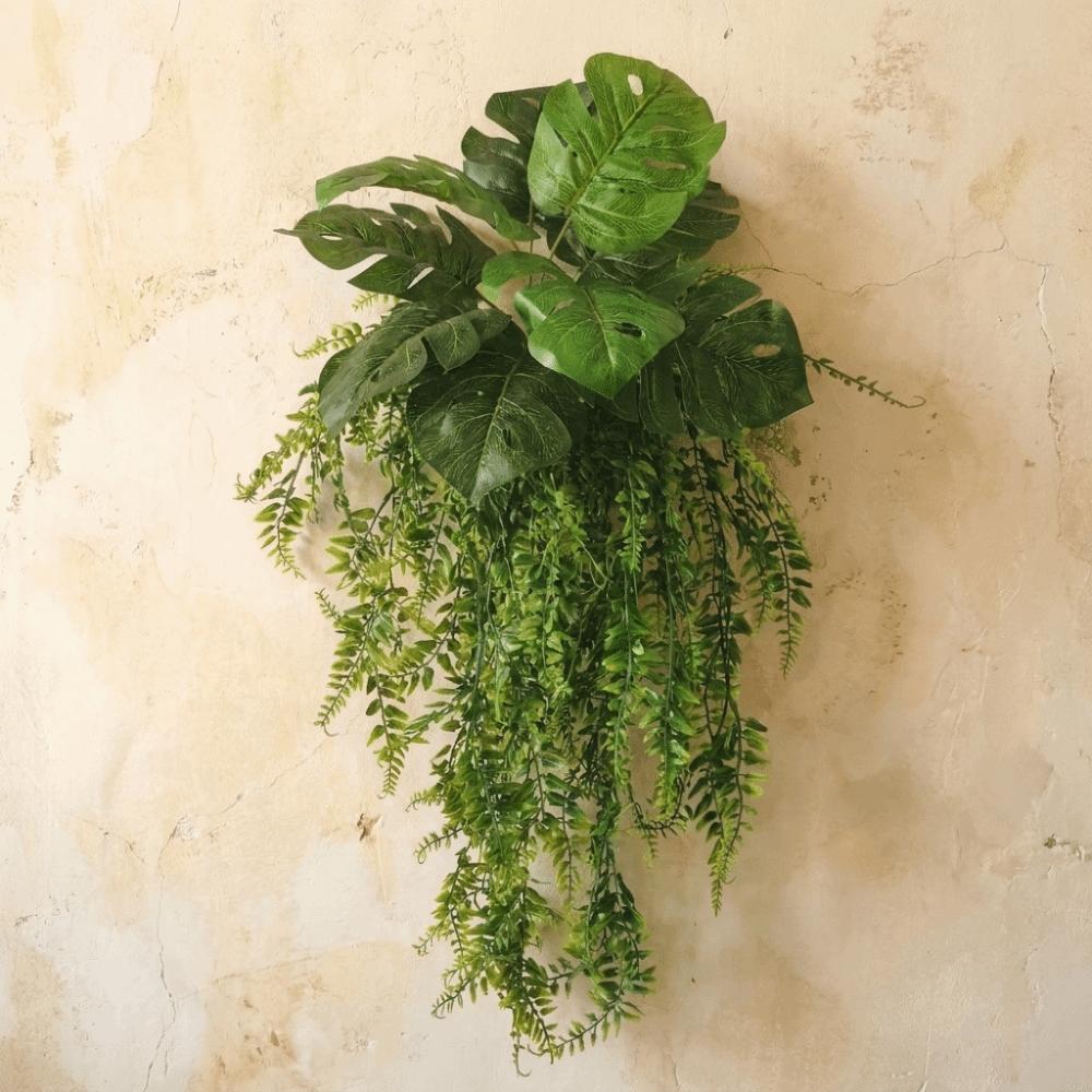 Waterproof Plastic Ivy Hanging Plant Real Touch Simulation Monstera Leaf Living Room Wall Hanging