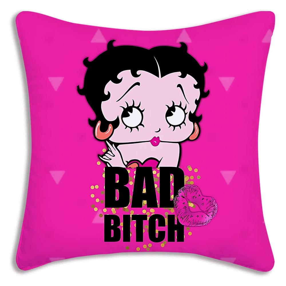 Cute B-Bettys Girl Boops Pillow Covers Cartoon Sofa Decorative Home Double-sided Printing Short Plush Cute Cushion Cover