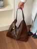 Vintage Soft Leather Women's Large Capacity Shoulder Bag - Stylish, Versatile Tote for Casual or Work Commute