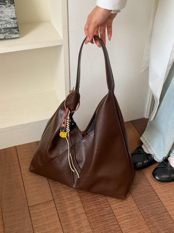 Vintage Soft Leather Women's Large Capacity Shoulder Bag - Stylish, Versatile Tote for Casual or Work Commute
