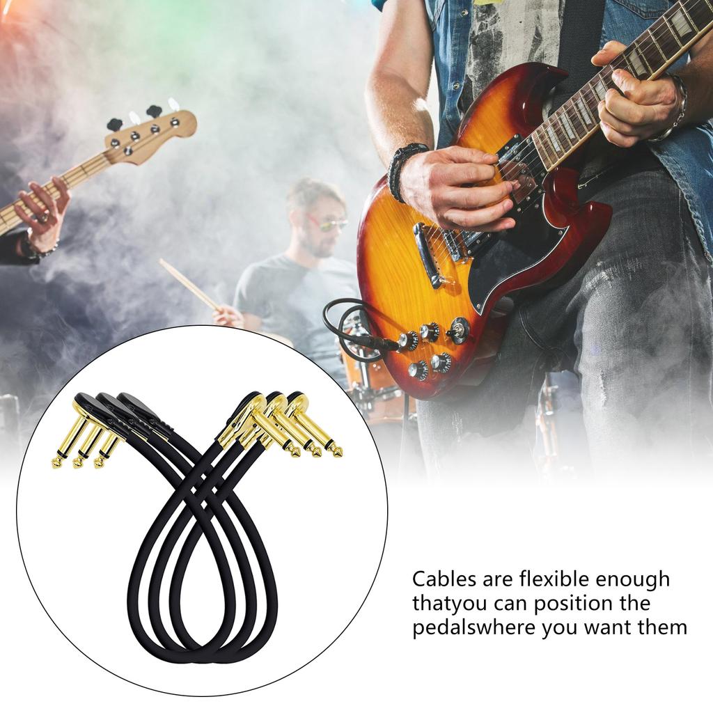 Guitar Patches Cables 6.35mm Right Angle Guitar Effect Pedal Cables Low Noise and Good Quality Guitar Effect Pedals Plug