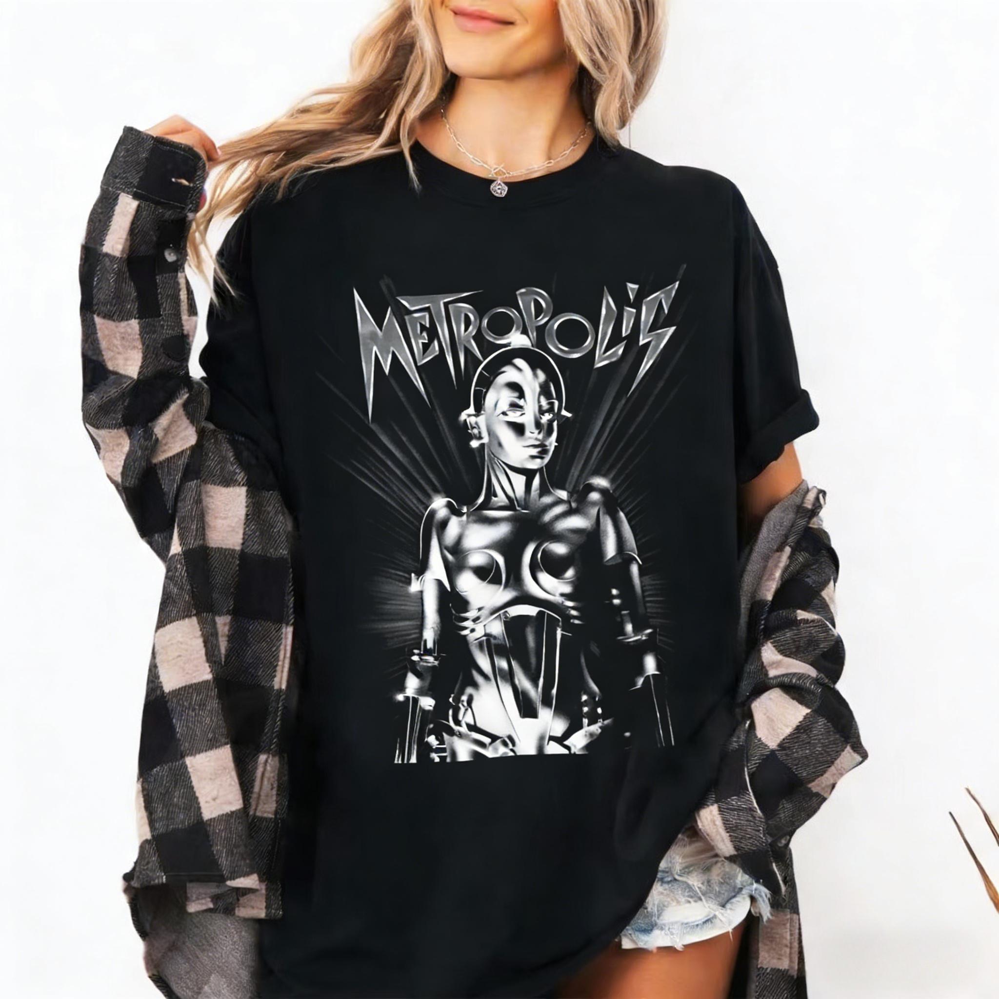 Metropolis Movie Shirt Vintage SciFi Tee Classic Horror Shirt Gothic Punk Fashion Fritz Lang Retro Film Gift Unisex S