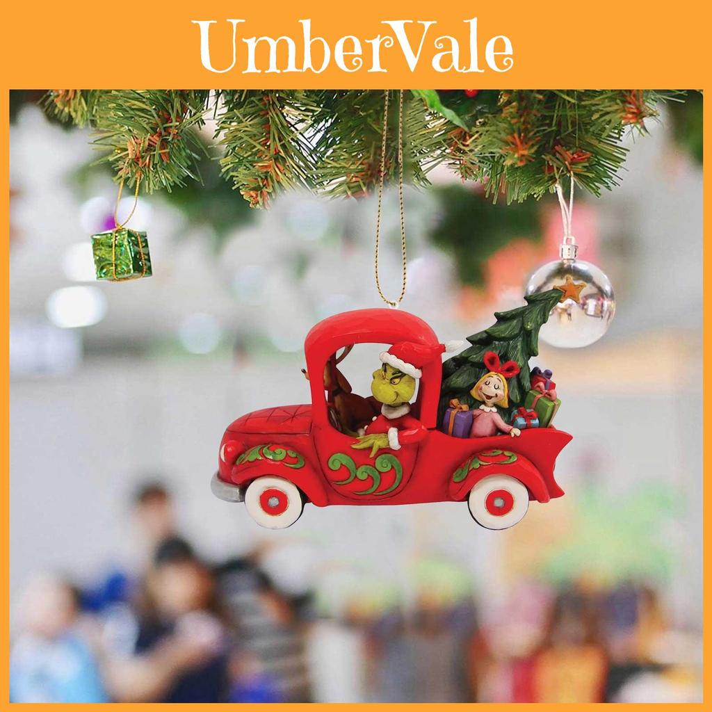Entzückendes Cartoon Acryl Flaches Auto Hängeornament für Weihnachtsbaum Heimdeko